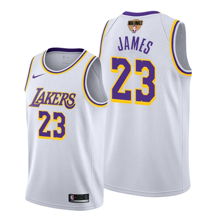 Men's Los Angeles Lakers LeBron James #23 NBA Association 2020 Bound Finals White Basketball Jersey DJN5883AA